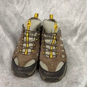 Merrell Moab Hiking Shoes Mens Size 10 Brown Yellow Low Top Trail Sneakers